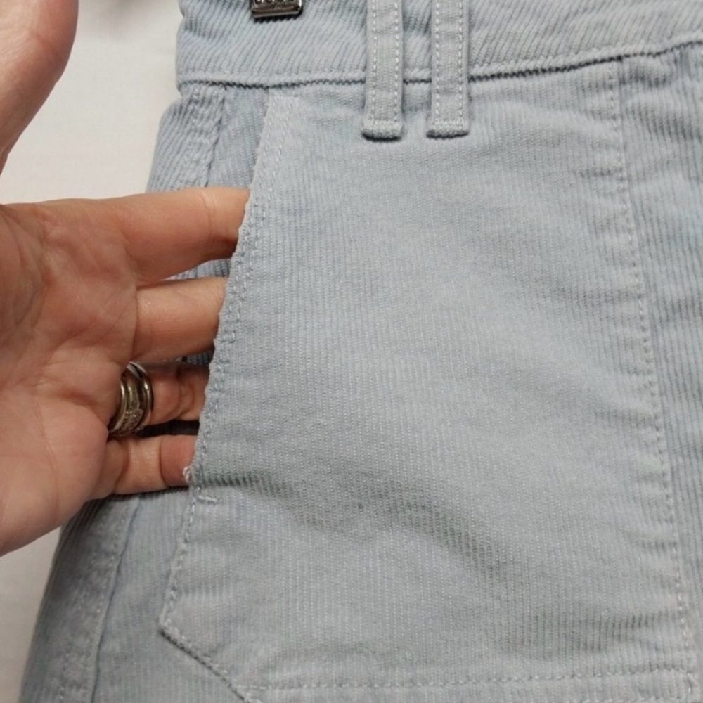 American Eagle Skirt Women 2 Blue Corduroy Super Hi Rise A Line Super Stretch - Picture 3 of 5